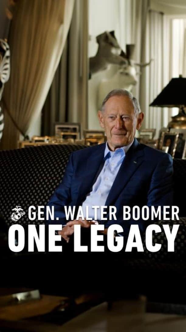 アメリカ海兵隊のインスタグラム：「Walter E. Boomer – the 24th Assistant Commandant of the Marine Corps – served for 34 years in the Marine Corps, deployed overseas during the Vietnam War and the Gulf War, and is a recipient of the Distinguished Service Medal, two Silver Stars, and two Bronze Stars. Boomer's service is marked by bravery and inspiring leadership, not least of all during his actions in Dai Loc in Quang Nam Province, Vietnam.   While conducting a search and destroy mission, Boomer's unit came under heavy small arms fire from a well-entrenched and reinforced enemy. With complete disregard for his own safety, he supervised the advance of his company and two additional companies of reinforcements through the dense jungle, coordinated artillery and airstrikes on the enemy, resulting in the defeat of a large contingent of Viet Cong forces.    Hear his story.   This is the second video in our series of features celebrating Marine Corps veterans.   #USMC #SemperFi #MarinesoftheCorps #Veterans」