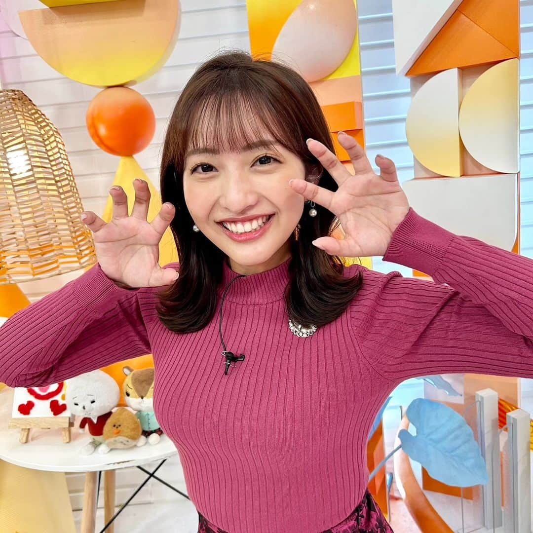 フジテレビ「めざましテレビ」さんのインスタグラム写真 - (フジテレビ「めざましテレビ」Instagram)「まりのです😉  きょうご紹介したのはダリア🌸 いつものごとくダリアポーズを考えたところ、酒主アナから「ジャガー？」と言われました😗 今日だけはダリアってことにしてもらいました😗  でも、いつも写真を撮るときになると酒主アナは私のポーズ提案待ちをするんです。 なんだかんだ楽しみにしてるんです。絶対！うん、きっと、、！😭  #きっとそうだ #そう思っておく  #藤本万梨乃 #酒主義久 #めざましテレビ」11月14日 10時49分 - mezamashi.tv