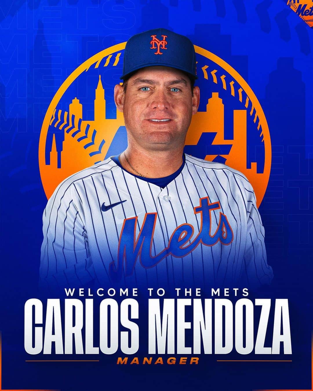 ニューヨーク・メッツのインスタグラム：「Carlos Mendoza has been named Manager of the #Mets.  Welcome to Queens, Carlos!」