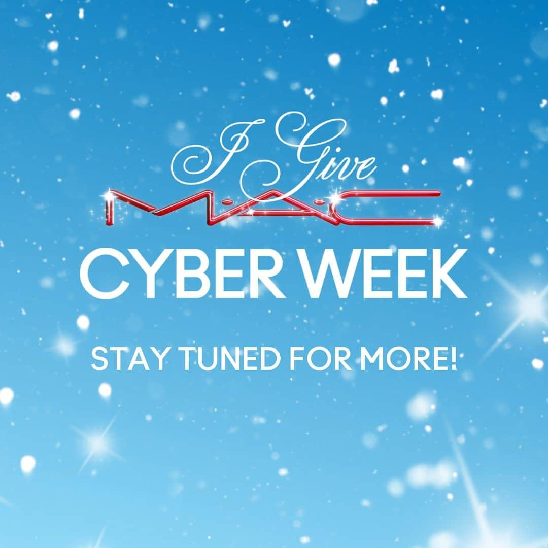 M·A·C Cosmetics Deutschlandのインスタグラム：「Vom 20.11. - 27.11. feiern wir die Cyber Week und UNGLAUBLICHE Angebote warten auf Dich!   STAY TUNED FOR MORE! ⚡️」