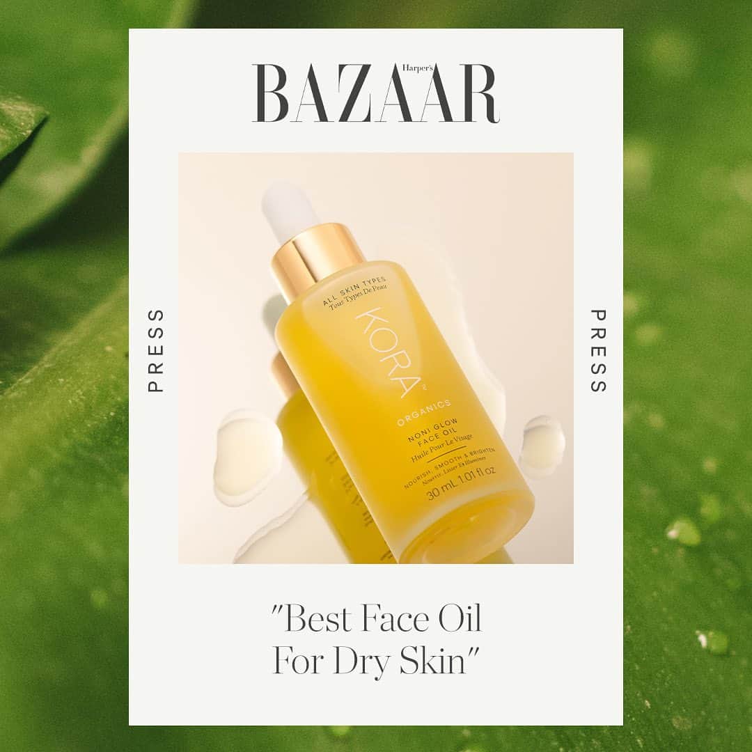 KORA Organicsのインスタグラム：「The "best face oil for dry skin"—Noni Glow Face Oil's vitamin-rich oil blend replenishes and protects the skin, delivering intense moisture & a radiant glow 💫  🌱 Lightweight 🌱 Fast-absorbing without a greasy feel 🌱 Perfect for all skin types」