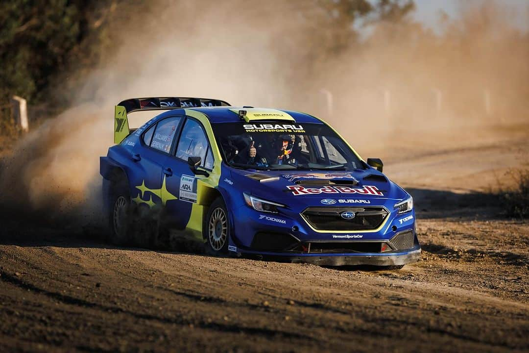 Subaru Rally Team USAのインスタグラム：「2023 ARA National Champion @brandonsemenuk took the 2023 #SubaruWRX Open Class Car out for a spin during the @velocityinvitational this past weekend at @racesonoma.  Would you like a ride along with Brandon?  #vermontsportscar #dirtfish #velocityinvitational #subaru   Photo: @trevorlydenphoto」