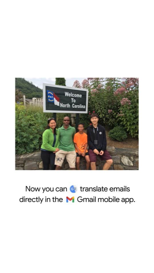 Googleのインスタグラム：「Fluency at your fingertips. 🙌 Communicate with ease using the translate feature now in the Gmail mobile app.」