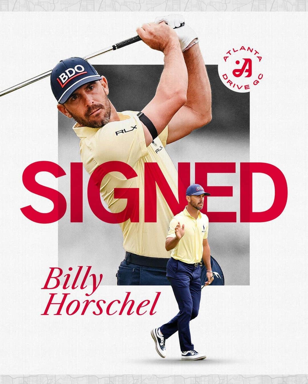 ビリー・ホースケルのインスタグラム：「He represented Team USA at the 2022 @presidentscup. Now, @billyho_golf will represent Atlanta Drive GC.」