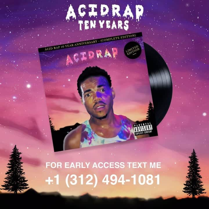 チャンス・ザ・ラッパーのインスタグラム：「📲🤳🏽💿 #AcidRap10」