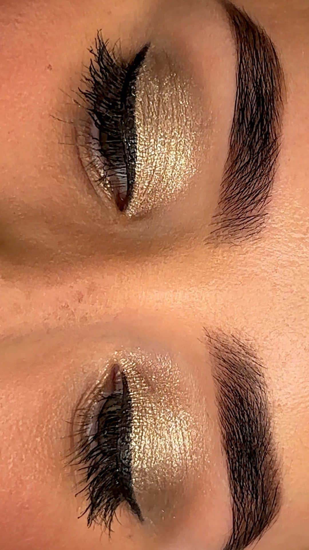 ボビイブラウンのインスタグラム：「Make it metal. Get this shimmering eye look in a few simple steps with a handful of our essentials.  GET THE LOOK: • Long-Wear Cream Shadow Stick in Mica: Swipe on lid, across the crease, and under the eye, blending out with your finger • Luxe Eye Shadow in Moonstone: Layer on lid with finger  • Long-Wear Gel Eyeliner in Black Ink: Use the Ultra Fine Eye Liner Brush to draw the wing first and then work inward • Smokey Eye Mascara: Apply several coats to complete the full look  Lead MUA: @elainerollsmakeup   #BobbiBrown #LongWearCreamShadowStick #LuxeEyeShadow #MetallicEyeLook #EyeMakeupTutorial #FallMakeup #HolidayMakeup #Beauty」