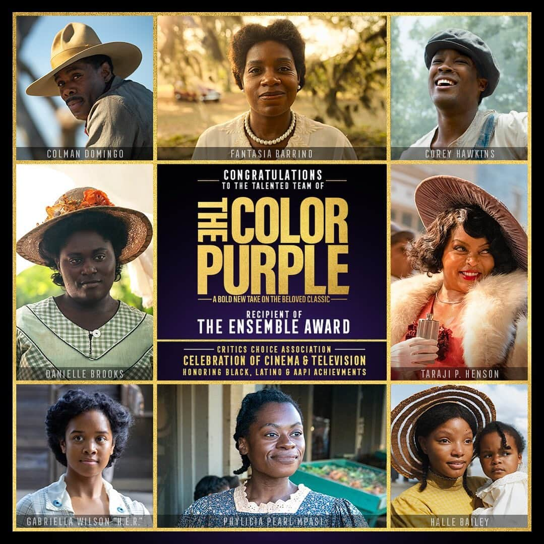 Warner Bros. Picturesさんのインスタグラム写真 - (Warner Bros. PicturesInstagram)「Congratulations to #TheColorPurple family on being honored with the Critics Choice Association’s Ensemble Award in this year’s Celebration of Cinema & Television honoring Black, Latino & AAPI Achievements! #CCCelebration #CriticsChoice」11月14日 5時16分 - wbpictures