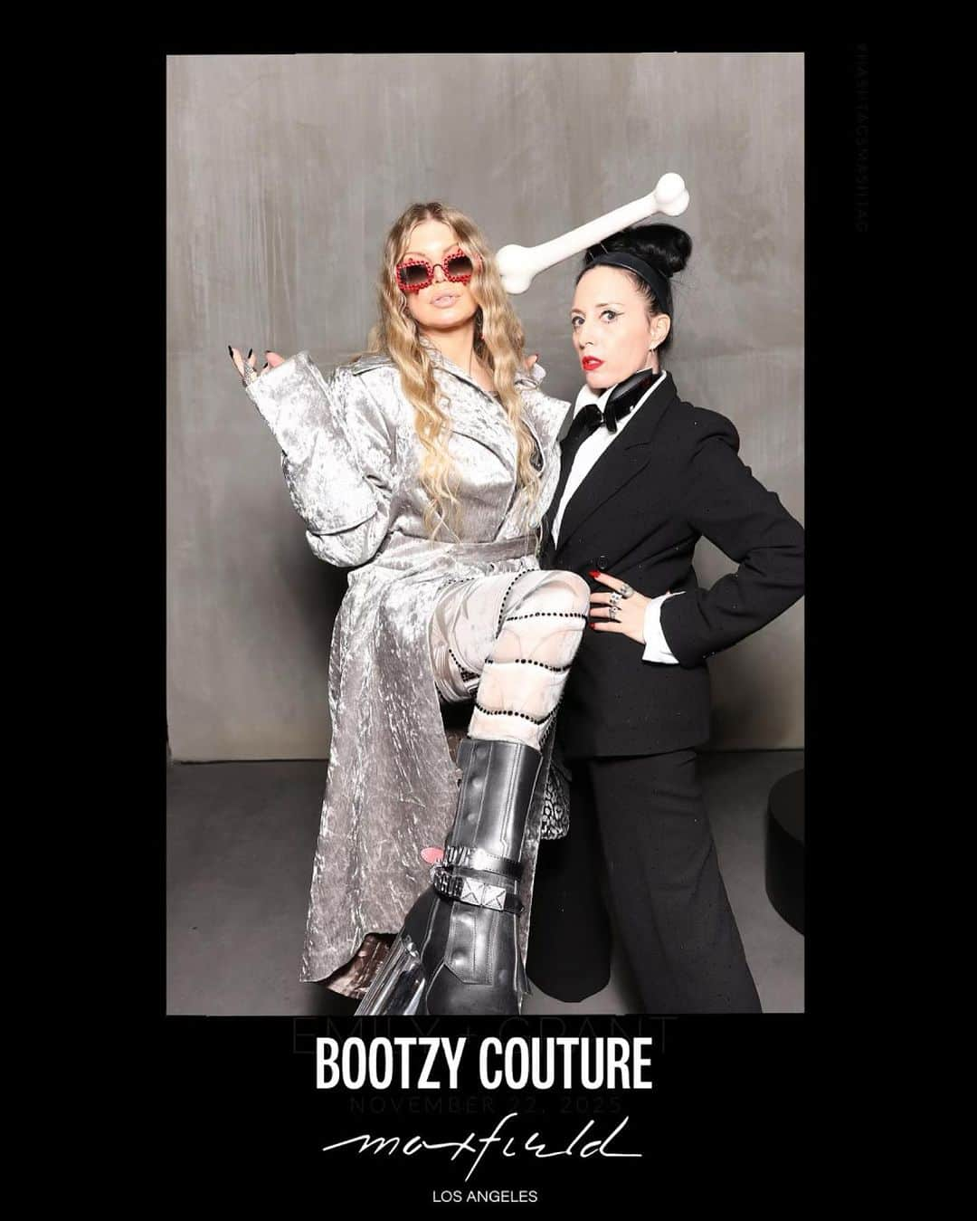 ファーギーのインスタグラム：「Fashion extravaganza!!! Congratulations @bcompleted on your baby @bootzycouture at @maxfieldla 💋💋」