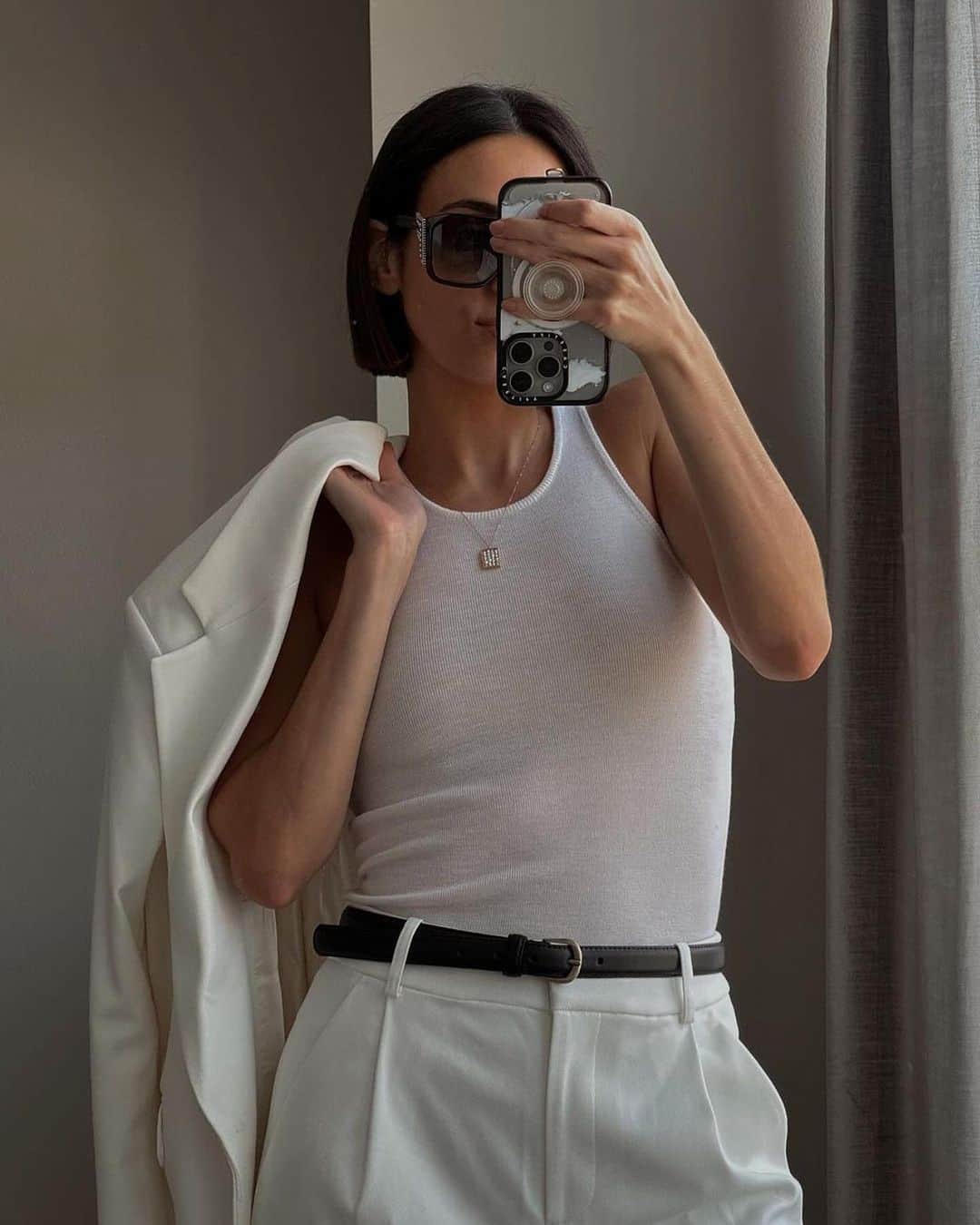JanessaLeoneのインスタグラム：「ZANA____ A slim leather belt designed for everyday wear.⁠ ⁠ Available in black + cognac. ⁠」