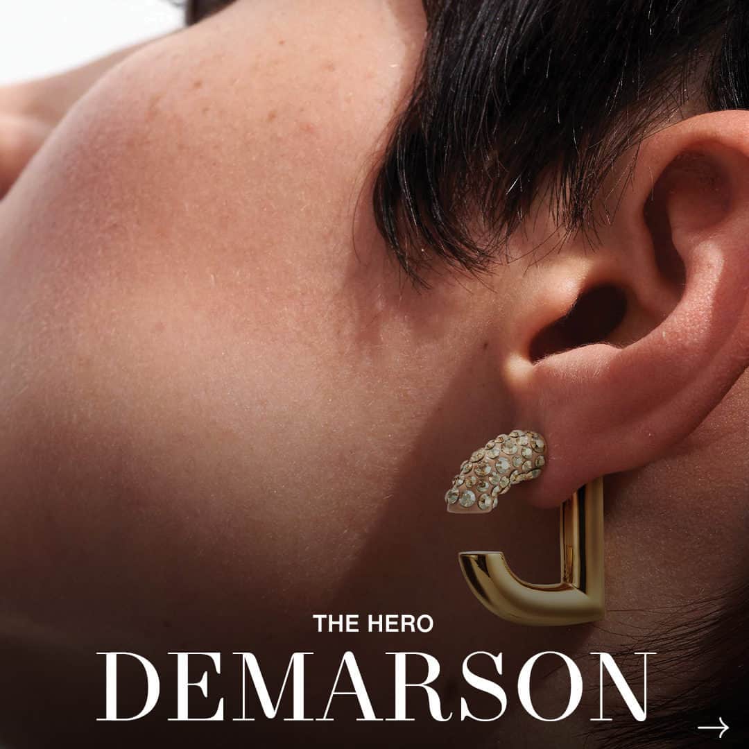 ShopBAZAARのインスタグラム：「The finishing touch to any holiday look should always be a piece of sparkling jewelry and our exclusive Hero from @demarson delivers the statement-making shine that’s quintessential to party season. Crafted from 12k gold plated brass and nude enamel, and accented with blush colored pave crystals, these Dash earrings promise compliment after compliment. Perfect for yourself and gifting your stylish loved ones, we suggest you dash to add these to your cart. Shop the link in bio! #SHOPBAZAAR」