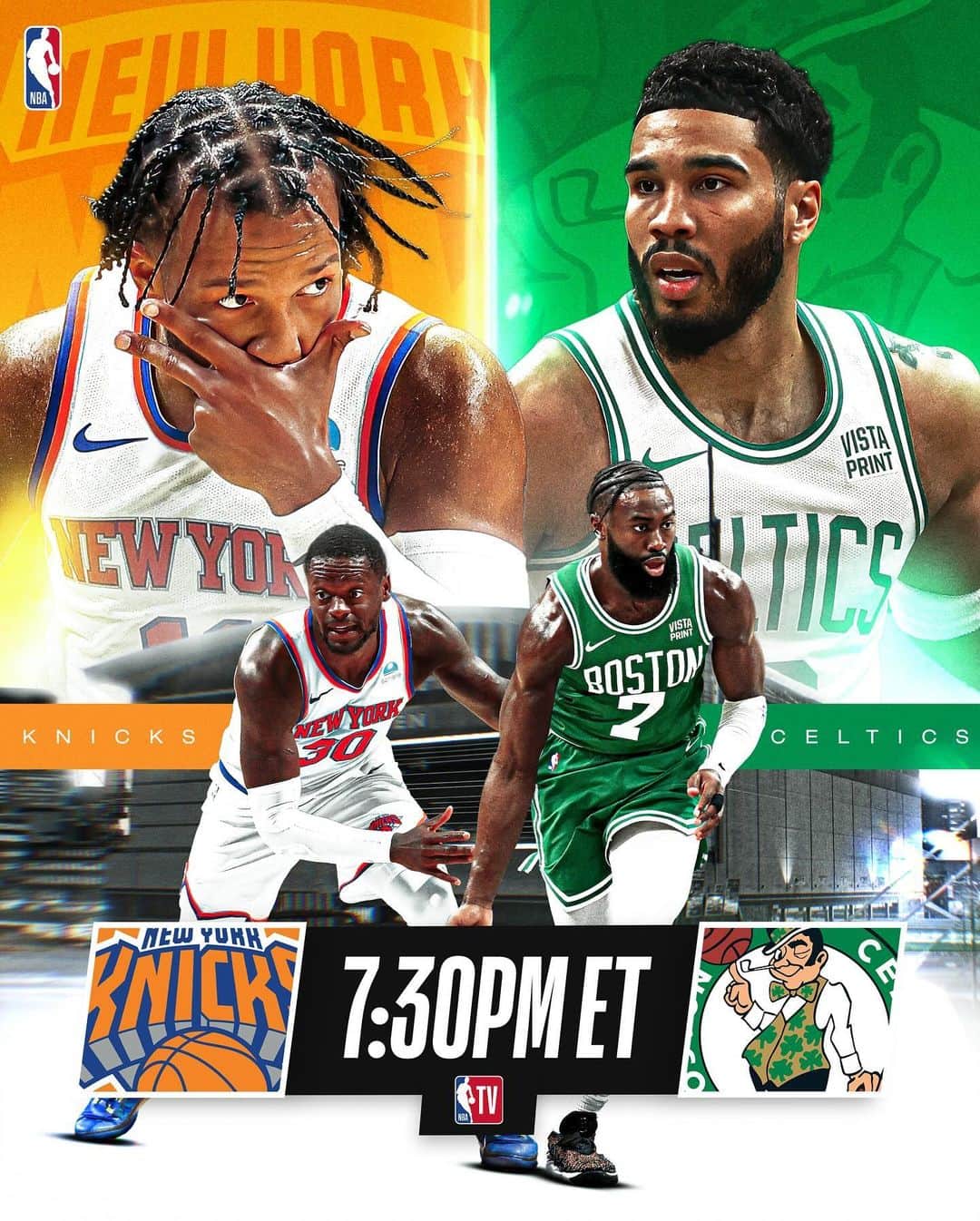 NBAのインスタグラム：「It’s always fun when the @nyknicks & @celtics clash!  🕢: 7:30pm/et 📺: NBA TV」