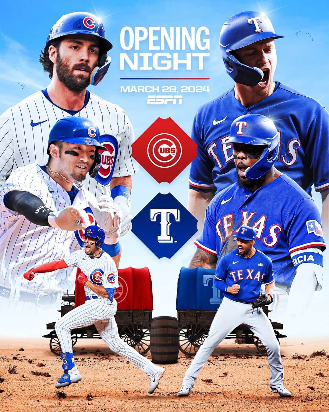 MLBさんのインスタグラム写真 - (MLBInstagram)「The #WorldSeries champion Texas @Rangers will kick off their title defense in 2024 against the @Cubs on @ESPN.」11月14日 6時32分 - mlb