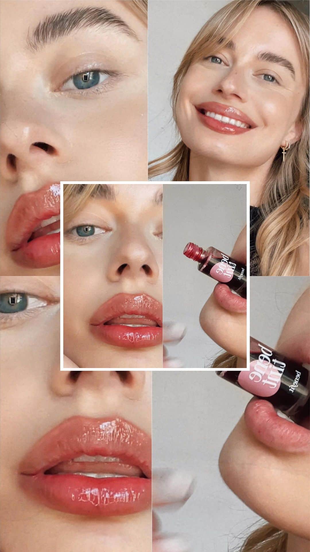 SONYA ESMANのインスタグラム：「cherry cola lips 🍒✨ • @benefitcosmetics benetint  • @nyxcosmetics ‘brown’ lipliner • @novabeauty thicc lip gloss」