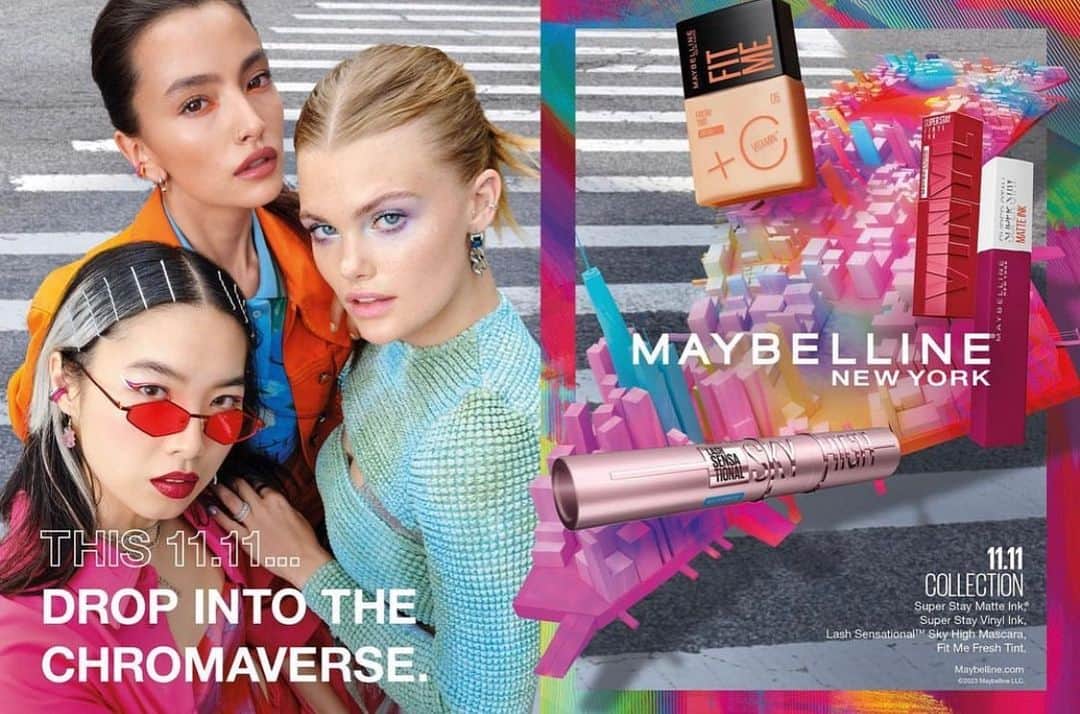 ダニエル・ポランコのインスタグラム：「@maybelline   This 11.11 is all about The Chromaverse… and these 3 make it look ridiculously fierce. Bringing their A-game in the middle of NYC, we took this shoot beyond, combining virtual elements and authentic city streets.  CAST @nanabahgrace @valslooks @jjordynnicole  GLAM @elizabethsulcer @erinparsonsmakeup @mustafayanaz @enamelle  PHOTOGRAPHER @vivekvad  GOTHAM @lddonlon  @andrea_lubel  @shanna.ig  @daneeze」