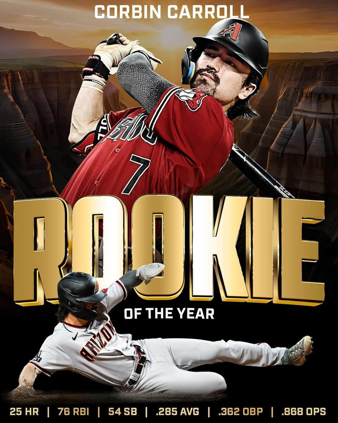 アリゾナ・ダイヤモンドバックスのインスタグラム：「The best rookie in baseball. 🤩」