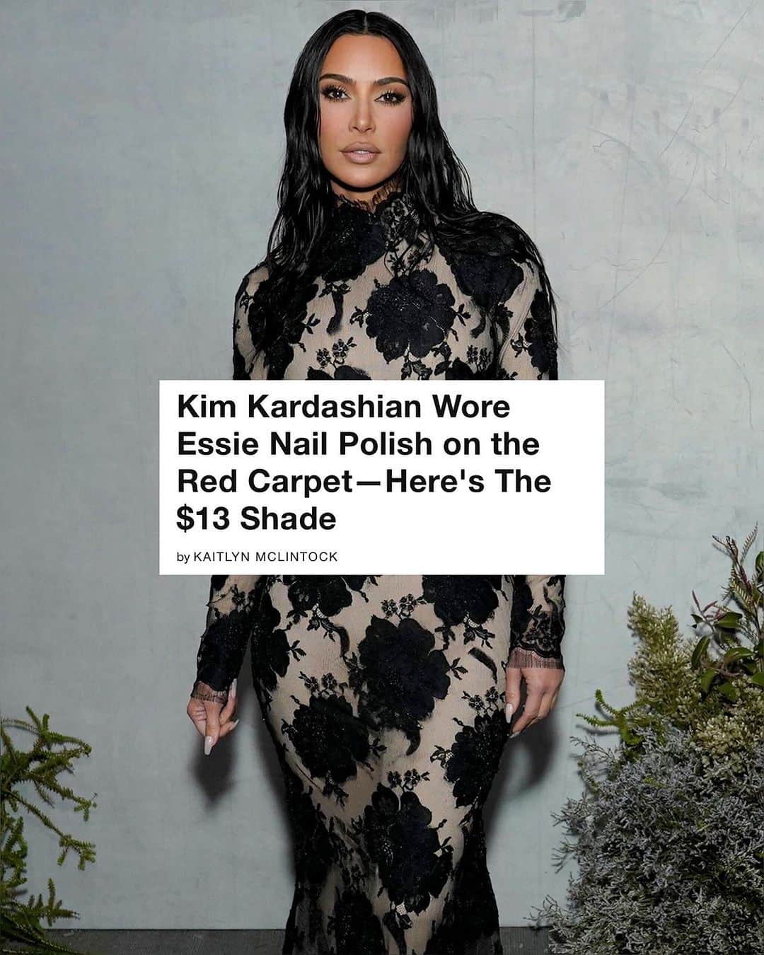 WHO WHAT WEARのインスタグラム：「It's not often you hear "Kardashian" and "drugstore" uttered in the same breath. That's why it was so refreshing to learn that @kimkardashian counted on the iconic drugstore nail polish brand, @essie, for her latest manicure. This past Saturday, she attended the @baby2baby Gala in Los Angeles with long, square-tipped nails that were painted a stunning milky nude color. Head to the link in bio to see exact $13 shade that her nail artist, @nails_of_la, used to create it.  photo: getty images」