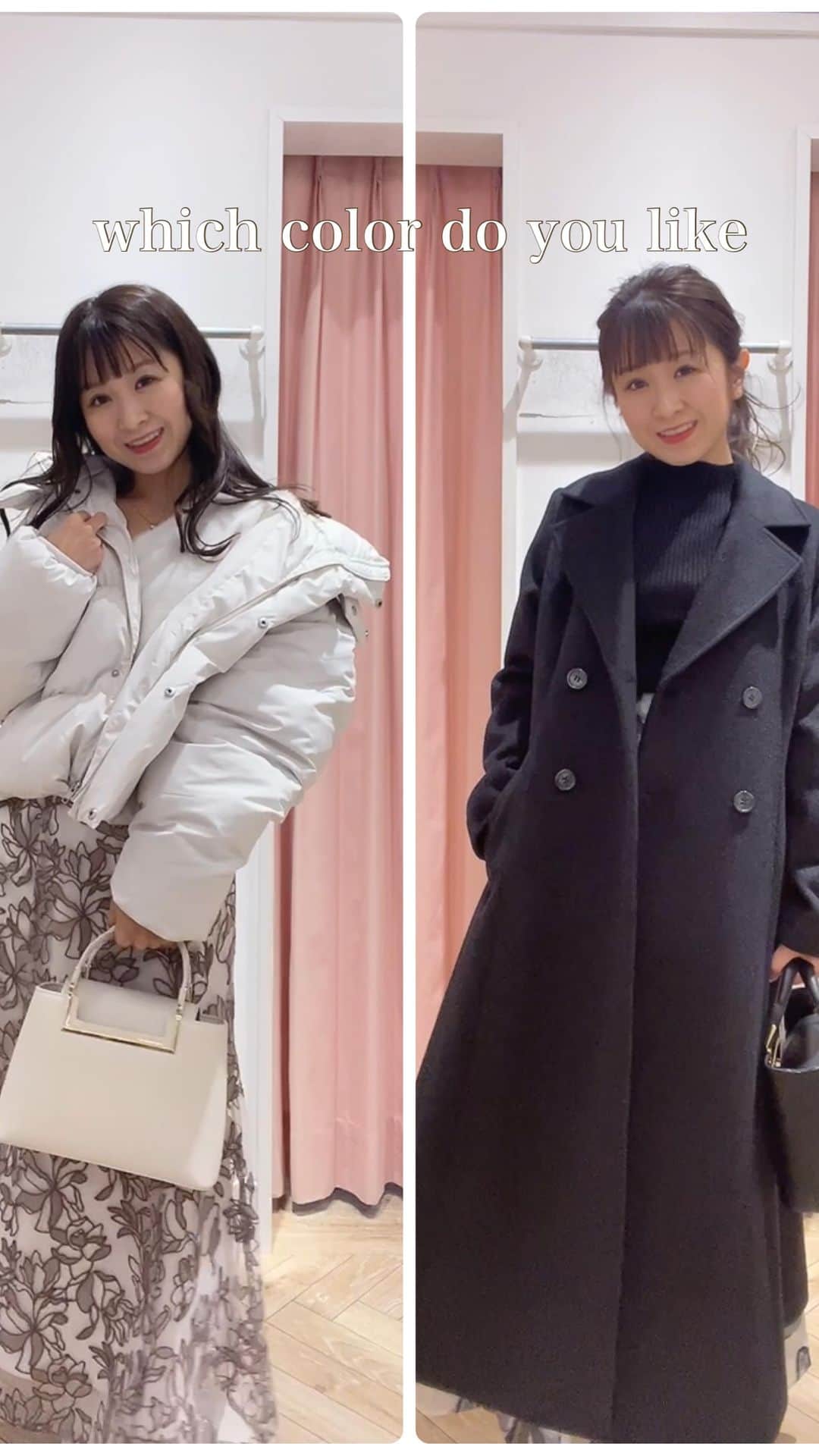 MERCURYDUOのインスタグラム：「どっちのコーデが好き！？🖤🤍 この冬イチオシのオススメコーデ着てみました✨ . . 冬物準備はみなさまできてますか！？ 私好きなアイテムで白黒コーデを考えてみました✨ みなさまはどっち派ですか？ ぜひポチッとアンケート押してくださいね😊💞 . .  @mercuryduo_kaho  プロフィールリンクからぜひお買い物をお楽しみください🥰 . . .  .  . 𓂃𓂃𓂃𓂃𓂃𓂃𓂃𓂃𓂃𓂃 #マーキュリーデュオ #30代コーデ #大人フェミニン#あざと可愛い #デートコーデ　#モノトーン　#30代ファッション　#骨格ナチュラル　#ママコーデ#低身長女子　#冬コーデ #レーススカート#着回#低身長ファッション#小柄女子#おちびコーデ#大人カジュアル　#オン眉#着回しリール#カラーコーデ#シャギーニット#ロングコート#ダウンコート」