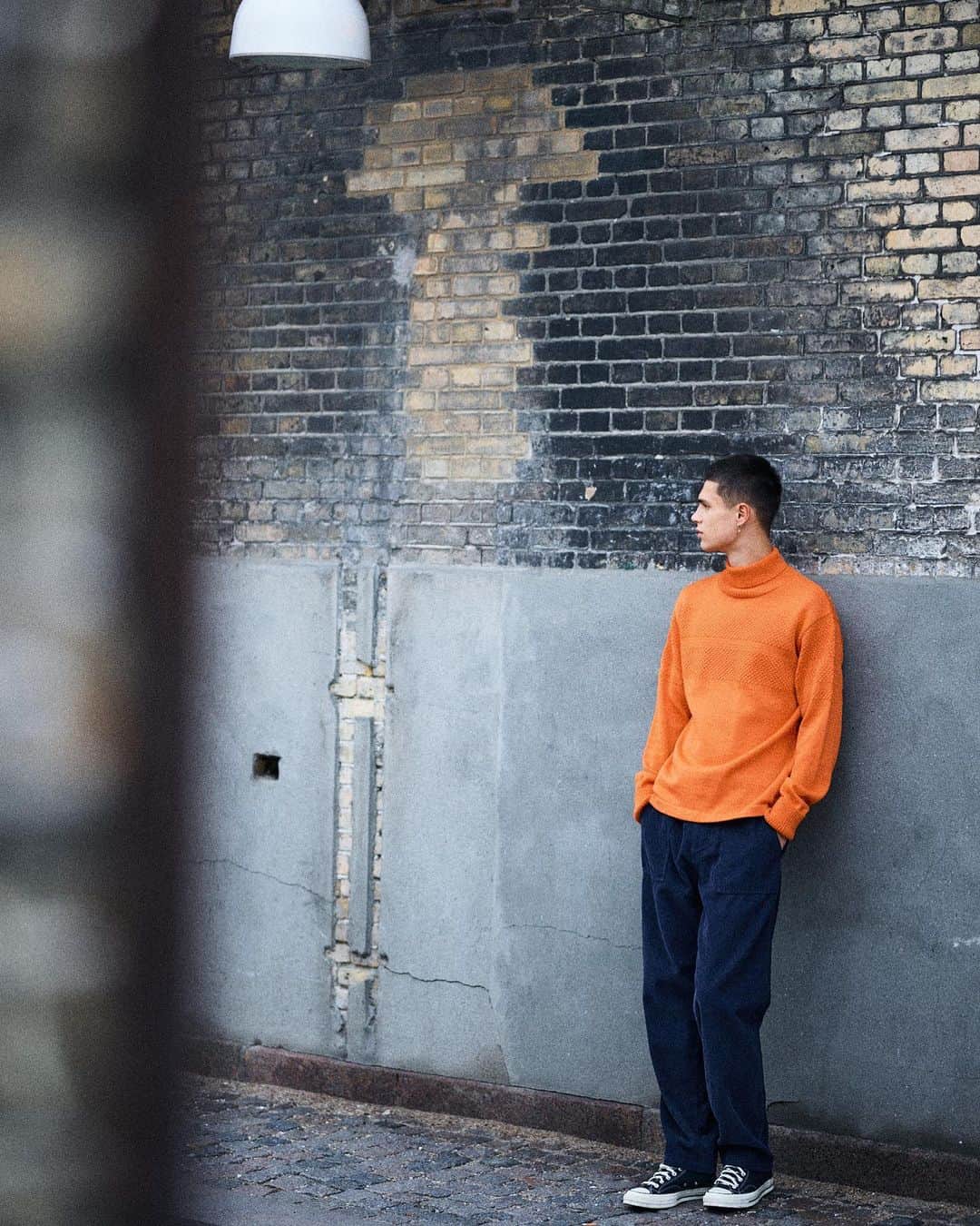 マッツノーガードのインスタグラム：「Sailor knit in signature orange. 100% wool, strong quality and fantastically warm.  #madsnorgaard」