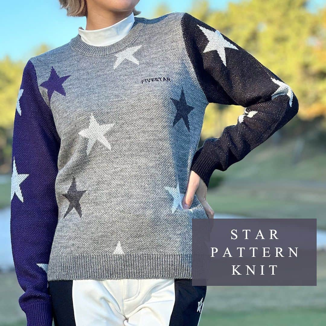 FIVESTARさんのインスタグラム写真 - (FIVESTARInstagram)「☆  --------------------------------  ★ STAR PATTERN KNIT ★  少し厚手で柔らかな触り心地のニット。 全体に散りばめられた星と左右の袖の色違いがポイントです☆  - Other products -  SIDELINE LONG PANTS  --------------------------------  ★オンラインショップにてSALE開催中★ こちらの商品も対象です！ プロフィールのURLから是非お越しください☺︎☆  --------------------------------  ★ SHOP LIST ★  愛知県 セントクリークGC スズキゴルフ パインズGC  岐阜県 スプリングフィールドGC レイクグリーンGC  福岡県 ゴルフウェアショップ825 ザ・クイーンズヒルGC  大分県 G's Factory  宮崎県 ゴルフギャラリーTAKUMI  --------------------------------  #pga  #lpga #ゴルフ #ゴルフウエア #ゴルフウェア #ゴルフ女子 #ゴルフ男子 #ゴルフ好き #ユニセックス #ユニセックスコーデ #カップルコーデ #ファイブスター #ファッション #アパレル #ゴルフアパレル #星 #5 #ニット  #セーター  #スター  #パープル  #冬服  #golf #fivestar #five #star #골프  #高尔夫」11月17日 7時50分 - 5five_star5