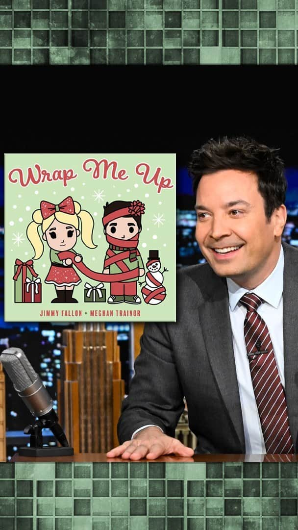 メーガン・トレイナーのインスタグラム：「Jimmy and @meghantrainor are releasing their new Christmas song “Wrap Me Up” this Friday! 🎁   Pre-save the song at the link in bio! #FallonTonight #WrapMeUp」