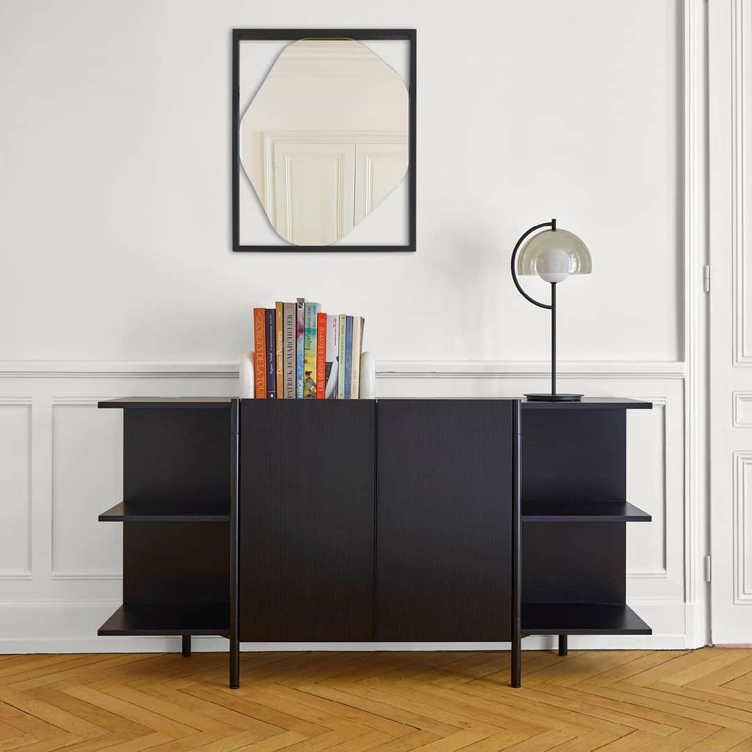 Ligne Rosetのインスタグラム：「Janus by @sebastianherkner  The originality of this piece lies in the fact that its central doors can close to give your home a more private feel, or remain open to show all your favorite things.   Janus sideboard > Link in bio  #ligneroset #design #frenchsavoirfaire #madeinfrance」