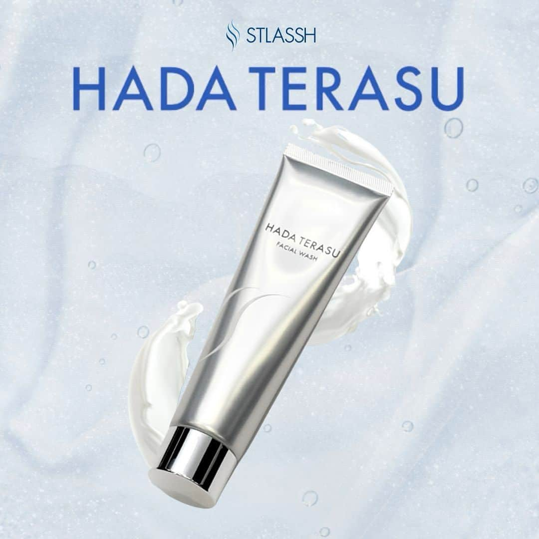 ストラッシュのインスタグラム：「ストラッシュが独自に開発した【HADA TERASU】  FACIAL WASH（洗顔料）  ・2種の保湿成分を配合  ・過剰な皮脂分泌を抑えて透明肌に！  @stlassh」