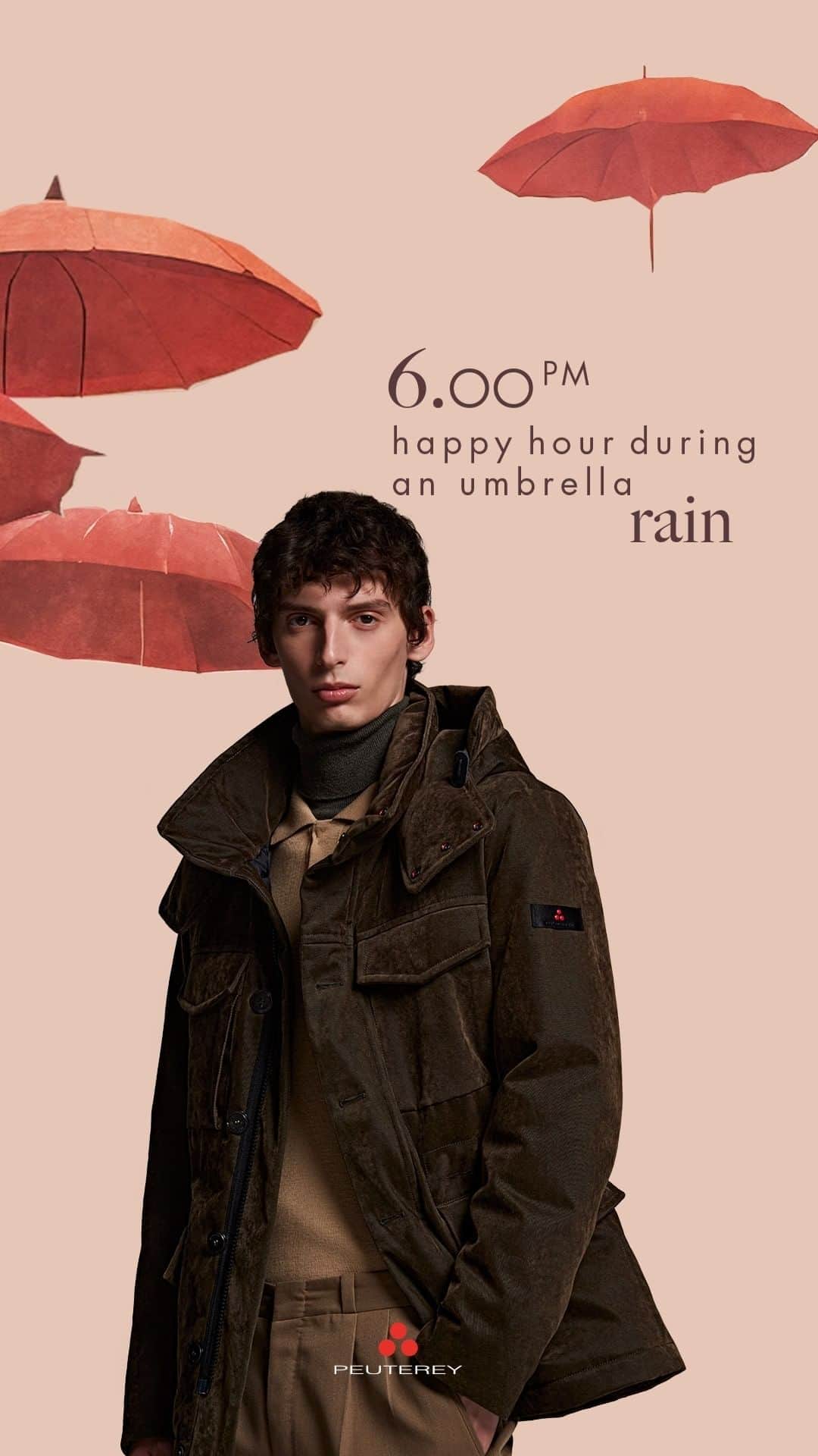 ピューテリーのインスタグラム：「Rain unveils new horizons just as the sky opens to reveal endless possibilities. #DreamProof #PeutereyAttitude #PeutereyFW23 #FW23」