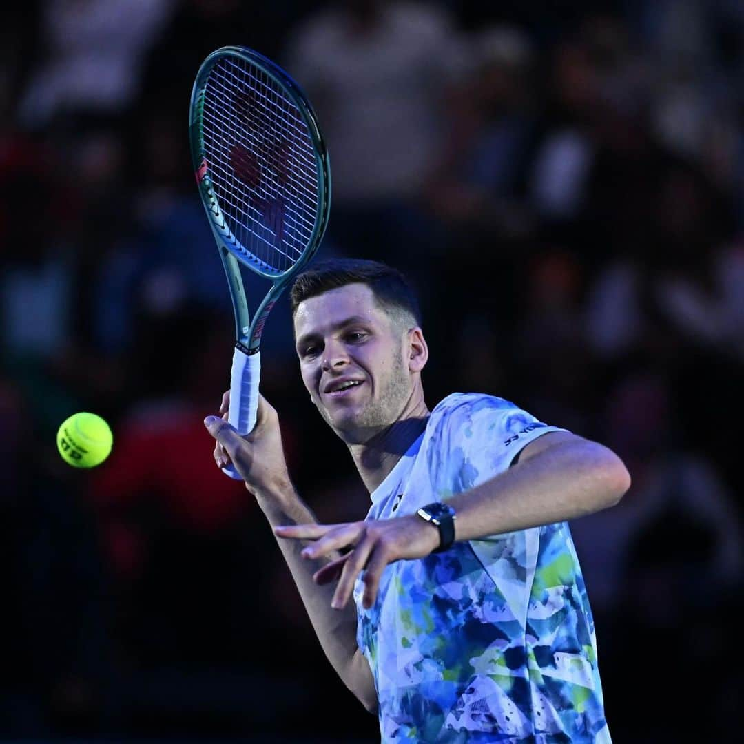 フベルト・フルカチュさんのインスタグラム写真 - (フベルト・フルカチュInstagram)「Had some fun on court today! Feeling excited to be able to play my last match of the season at this special tournament on Thursday. Hope it’s a good one 💪  📸: @nittoatpfinals」11月15日 4時13分 - hubihurkacz