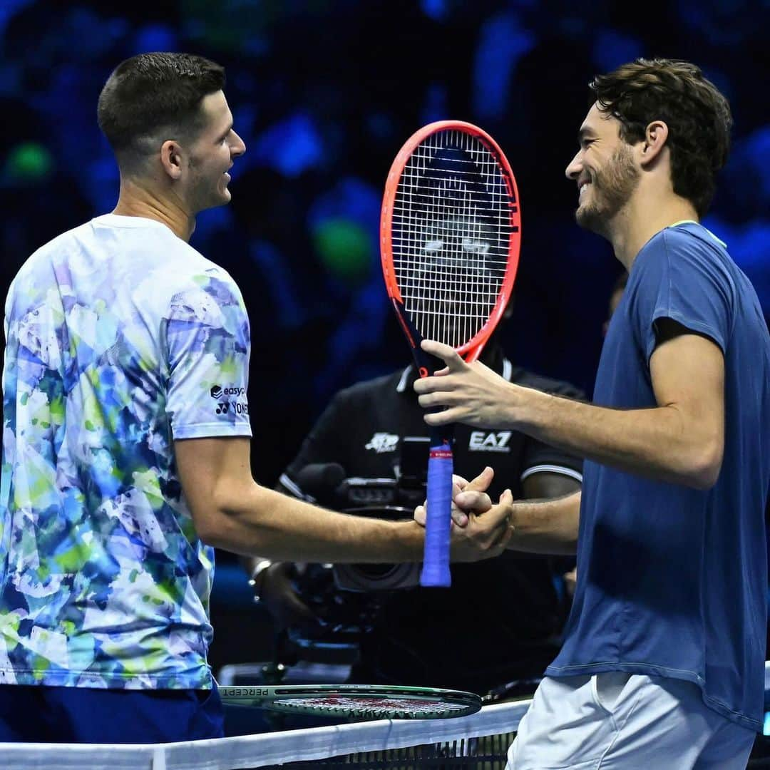 フベルト・フルカチュさんのインスタグラム写真 - (フベルト・フルカチュInstagram)「Had some fun on court today! Feeling excited to be able to play my last match of the season at this special tournament on Thursday. Hope it’s a good one 💪  📸: @nittoatpfinals」11月15日 4時13分 - hubihurkacz