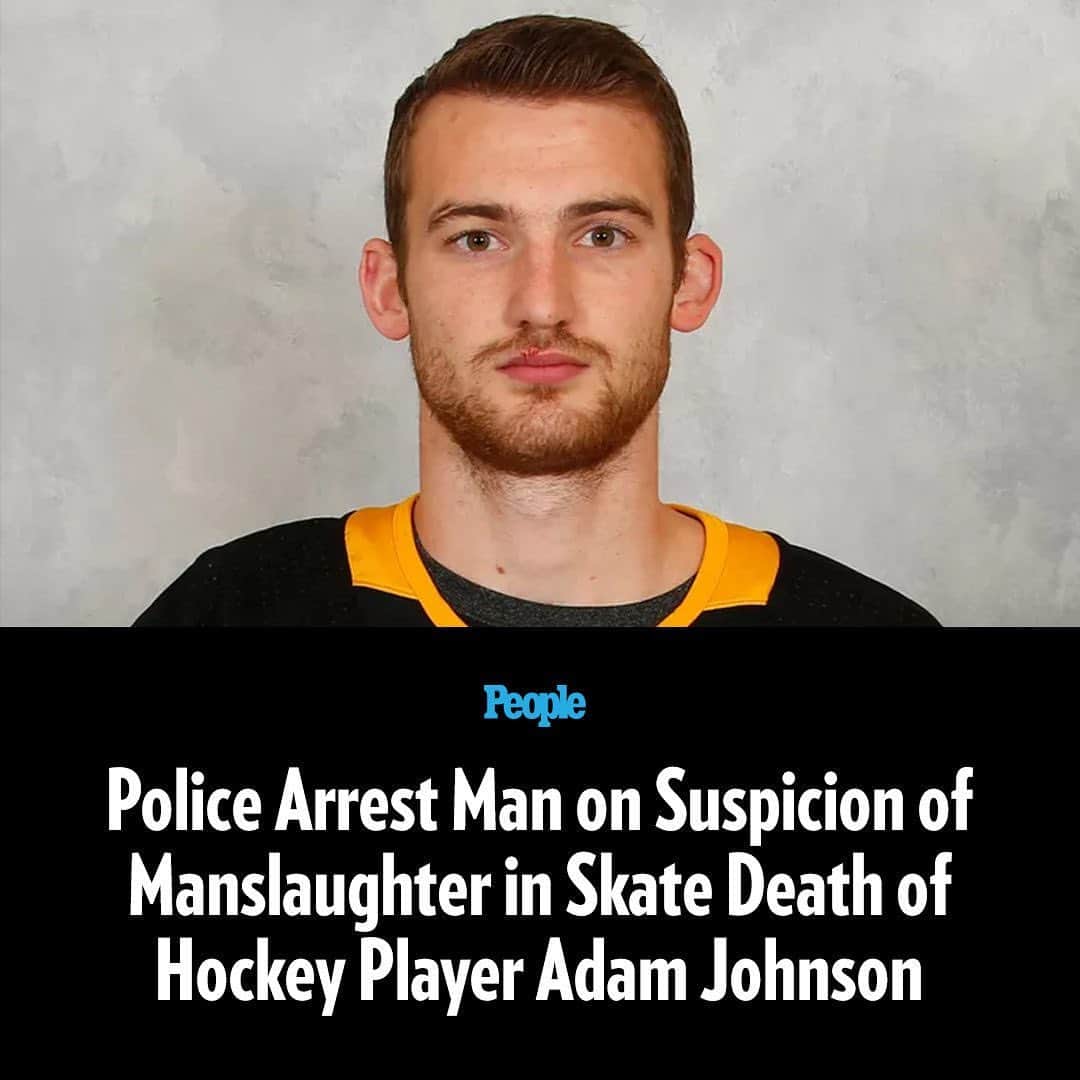 People Magazineさんのインスタグラム写真 - (People MagazineInstagram)「A man has been arrested in connection to the death of hockey player Adam Johnson.  The South Yorkshire Police Department confirmed that a man was arrested Tuesday on suspicion of manslaughter following the 29-year-old British athlete's death which has been considered “a freak accident" after opponent Matt Petgrave's skate slashed Johnson's neck.  Tap the link in bio for more details.  📷: Getty」11月15日 4時32分 - people
