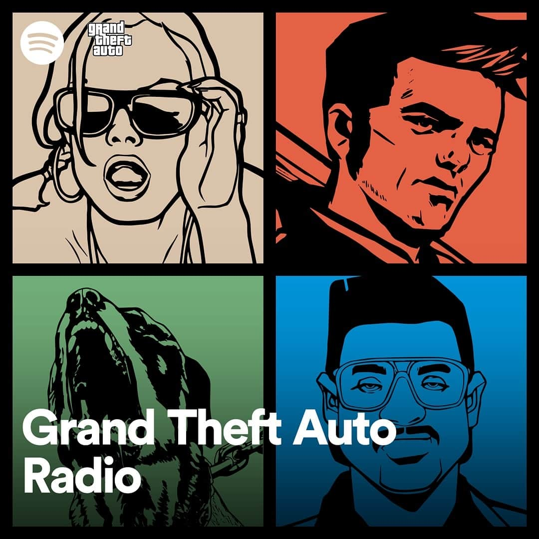 ロックスター・ゲームズのインスタグラム：「Check out Grand Theft Auto Radio, a new playlist curated just for you, revealing hidden gems and classics from your favorite songs and artists from across every station in the Grand Theft Auto series based on your Spotify listening preferences.   Tune in now at spotify.link/GTARadio」