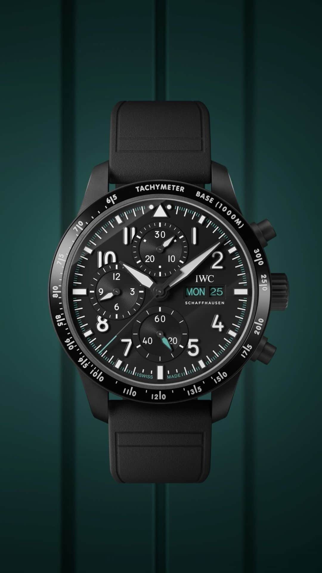 MERCEDES AMG PETRONASのインスタグラム：「Introducing the Pilot’s Watch Performance Chronograph 41 Mercedes-AMG PETRONAS Formula One™ Team (Ref. IW388306) 🖤🤩  #PerformanceChronograph #TheReference」