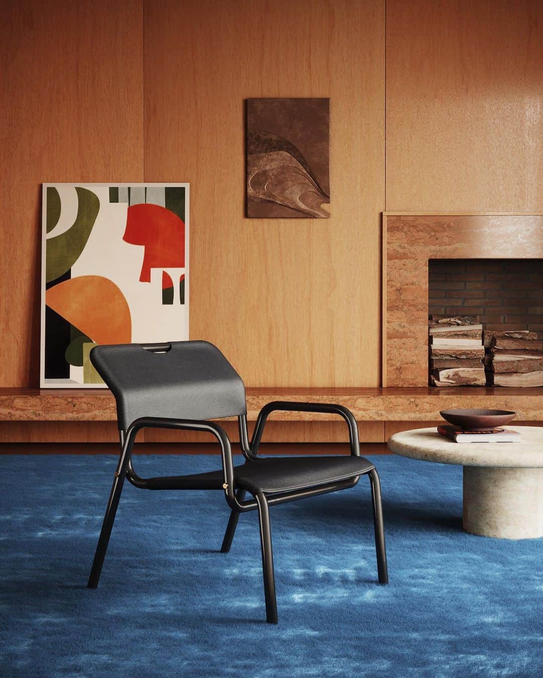 Design Milkのインスタグラム：「@busterandpunch has a lot to celebrate! Not only is it the brand’s 10 year anniversary, it’s also launching its first ever chair – the Chopper. The stackable lounge chair marks a full-circle moment for founder + creative director, Massimo Buster Minale, as the chair’s original design belonged to his late father, Marcello Minale. 🖤 \\\ 🔗 Read more about the creative pair at the link in bio」