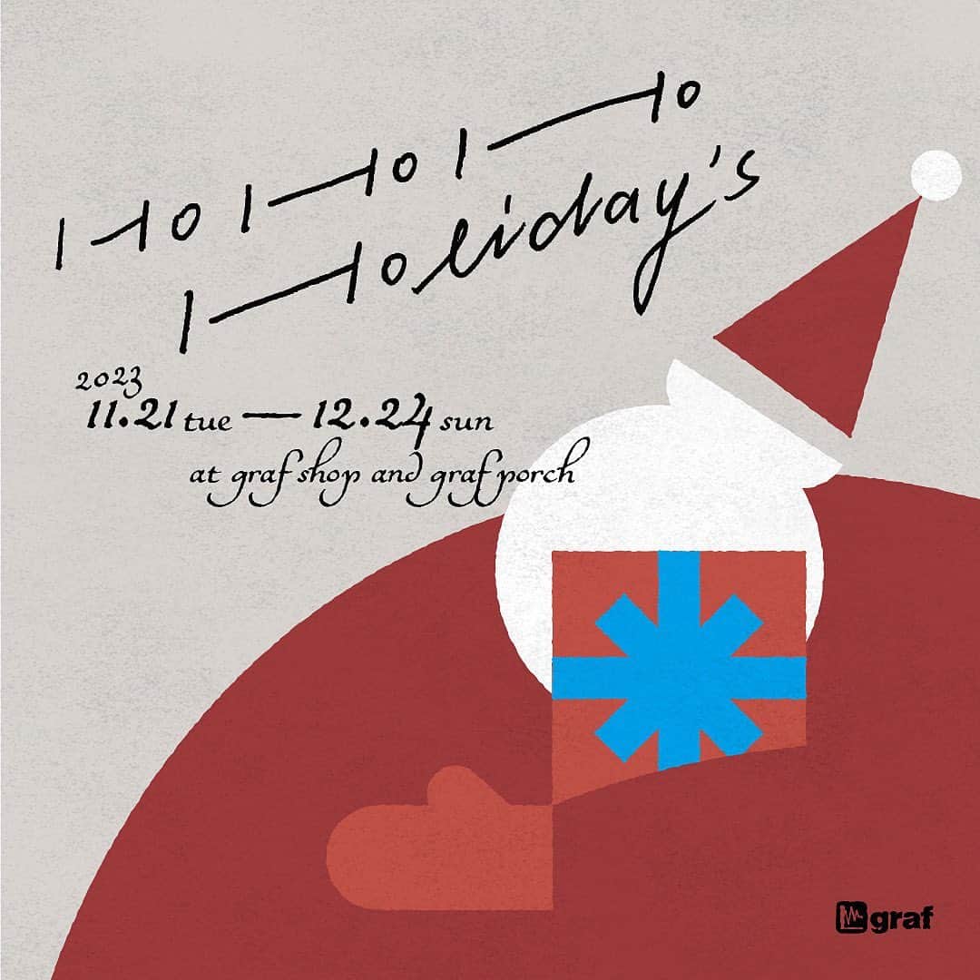 graf studioさんのインスタグラム写真 - (graf studioInstagram)「早いものでクリスマスまでもうすぐ1ヶ月。graf shopでは「Ho!Ho!Ho!Holiday's」と題して様々なコンテンツをご用意し皆様のクリスマスまでの一日一日が、より楽しいものになるようお手伝いいたします。    期間中は大切な人や自分にも贈りたくなるような、日常をより贅沢に彩るアイテムをセレクト。期間限定のラッピングを施し贈り物を華やかに彩ります。また、graf shopで販売しているアイテムのみで税込3,300円以上ご購入いただいたお客様にはスパイスの風味たっぷりのgraf kitchenオリジナル焼き菓子「SAVOR」を一つプレゼント。クリスマス限定デザインとなっているので、贈り物に添えたりご自身で召し上がっても良いですね。  さらに期間中は「berefrö」によるクリスマスリースの店頭販売や、この季節にぴったりな花材を集めた軒先での移動花屋の開催、また選んだパーツを組み合わせて自分だけのリングを作成できるジュエリーブランド 「TAZOE SMALL FACTORY RING」のpop upや、お酒や料理を嗜みながらお買い物を楽しんでいただける 一日限りのナイトイベント「Ho!Ho!Ho!Holynight」など、自然と心がはずむ空間やアイテムをご提案します。  それぞれのイベントの詳細はまた追って案内致しますので、ぜひ楽しみにお待ちください。  【Ho!Ho!Ho!Holiday’s】 会期｜2023年11月21日(火)-12月24日(日) 定休日｜毎週月曜日・第二火曜日 場所｜graf shop 時間｜11:30 – 18:00  【berefrö クリスマスリース店頭販売】 会期｜2023年11月23日(祝・木) 場所｜graf shop 軒先 時間｜11:30 – 18:00  【berefrö 移動花屋】 会期｜2023年12月9日(土)・12月10日(日) 場所｜graf shop 軒先 時間｜11:30 – 17:00  【CRAFTWORK TAZOE pop up】 会期｜2023年12月9日(土)-12月17日(日) 定休日｜月曜日・第二火曜日 場所｜graf shop・porch 時間｜11:30 – 18:00  【Ho!Ho!Ho!Holynight】 会期｜2023年12月22日(金) 場所｜graf porch 時間｜18:30 – 21:30  #graf #grafshop #grafstudio #グラフ #グラフスタジオ #hohohoholidays #ホホホホリデイズ #クリスマス #リース #berefro #tazoe」11月14日 20時41分 - graf.studio