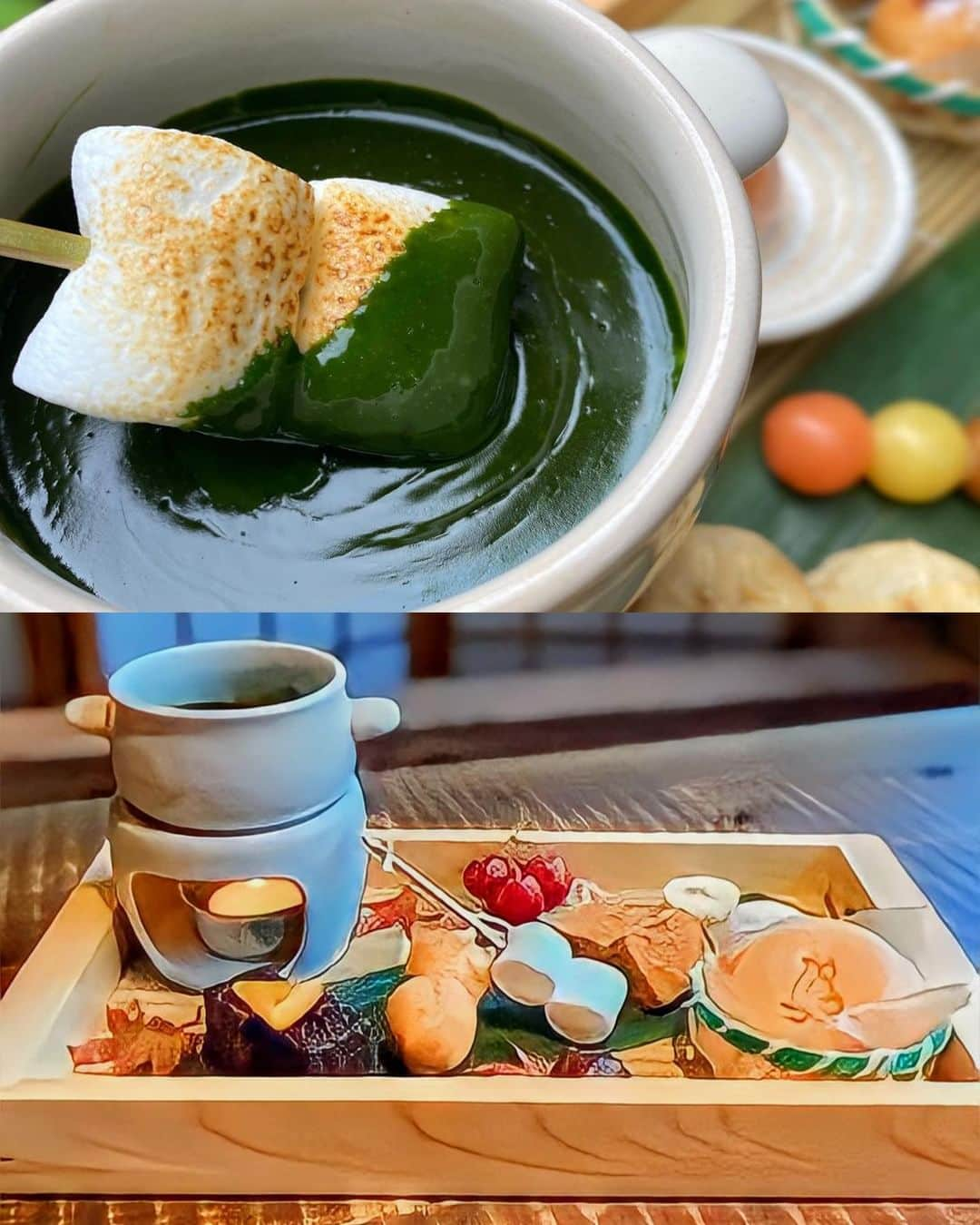 Birthplace of TONKOTSU Ramen "Birthplace of Tonkotsu ramen" Fukuoka, JAPANのインスタグラム：「Hakozaki Kyutaro Shoten - A Cafe in a Japanese Homestead Serving Matcha Fondue!😊💖 Hakozaki Kyutaro Shoten is a cafe in Fukuoka City where you can enjoy Japanese sweets in a warm wooden interior reminiscent of an old Japanese house!✨  We recommend their Matcha Fondue (1,290 yen, tax included), which boasts an original matcha sauce made with matcha, fresh cream, soy milk, and more. They use matcha from Okuyame, which is considered the best of the already premium Yame tea, the pride of Fukuoka Prefecture. This luxurious dessert will let you fully relish the richness of matcha.🍴🍵  The cafe is in front of Hakozaki Shrine, which houses four Important Cultural Properties of Japan. Be sure to stop by and take a break after visiting the shrine!😊  ------------------------- FOLLOW @goodvibes_fukuoka for more ! -------------------------  #fukuoka #fukuokajapan #kyushu #kyushutrip #explorejapan #instajapan #visitjapan #japantrip #japantravel #japangram #japanexperience #beautifuljapan #japanlovers #visitjapanjp #japanesematcha」