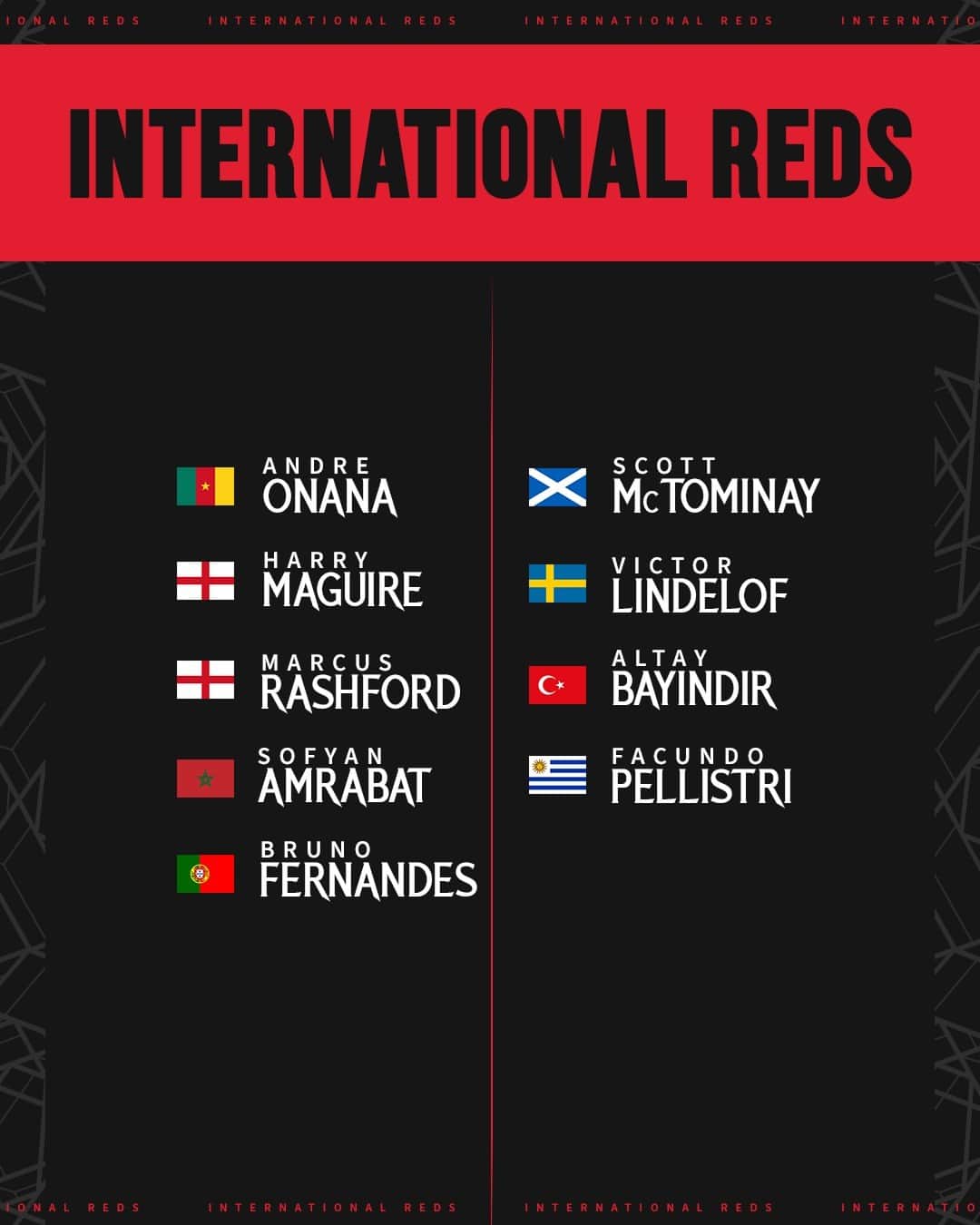 マンチェスター・ユナイテッドさんのインスタグラム写真 - (マンチェスター・ユナイテッドInstagram)「The 9️⃣ Reds representing their nations on the global stage 🌎  #MUFC #ManUtd」11月14日 21時28分 - manchesterunited
