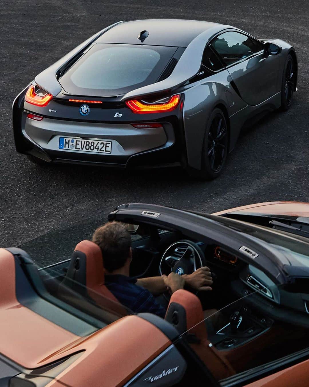 BMWのインスタグラム：「A classic futurist. 🔮 The BMW i8 Coupé and BMW i8 Roadster.」