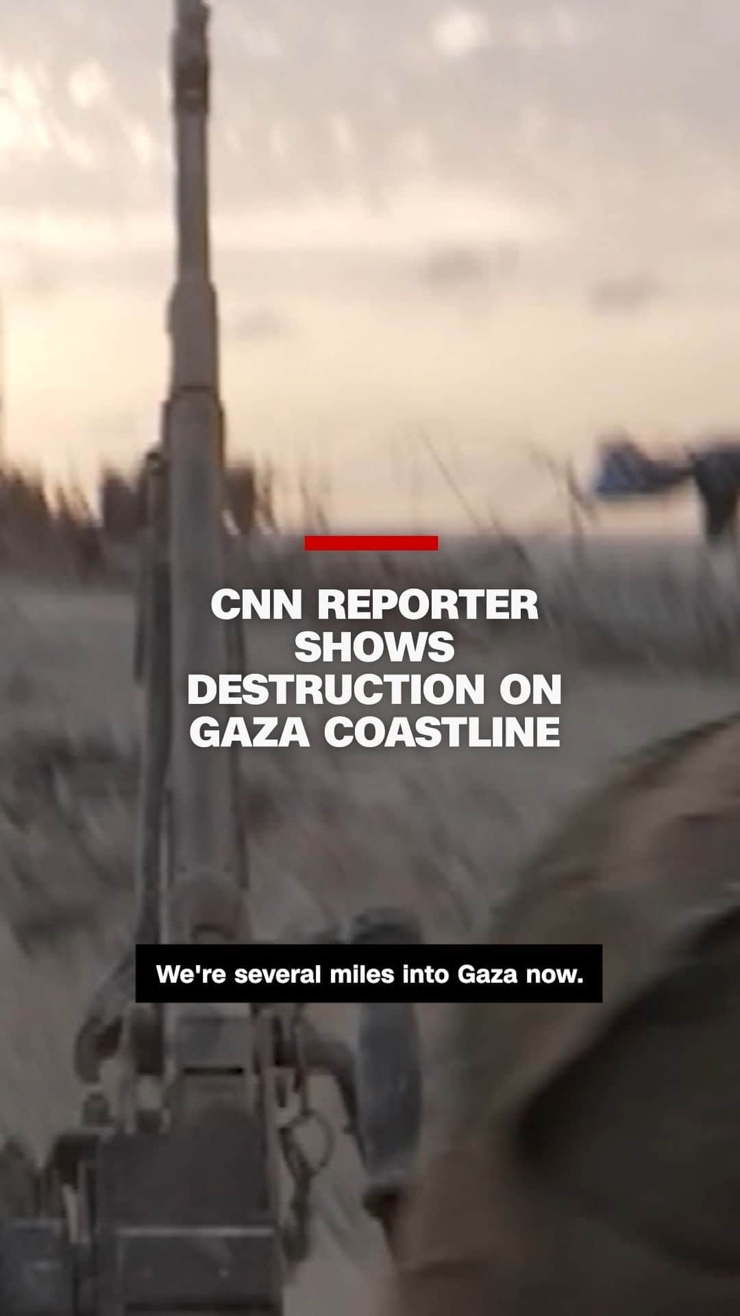 CNNのインスタグラム：「CNN's Nic Robertson embedded with the Israel Defense Forces to get a firsthand view of the destruction of Gaza's coastline amid Israel's war with Hamas. CNN reported from Gaza under IDF escort at all times. CNN did not submit its script or footage to the IDF and has retained editorial control over the final report.」