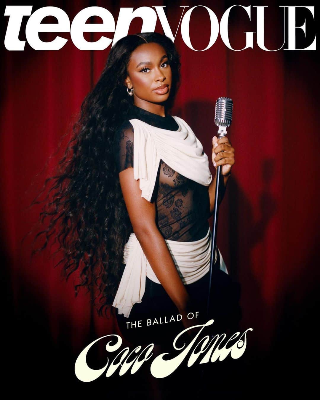 Teen Vogueのインスタグラム：「Introducing Teen Vogue's Nov/Dec 2023 cover star Coco Jones (@cocojones) 🌟  Jones has achieved much of the success she always dreamed of, even if it didn’t come as easily as she anticipated as a precocious child. Now, after a long, involuntary career hiatus, Jones, 25, has found her way back into the spotlight. In between a stint as a Disney star and her current reemergence were many years when she nervously watched her social media engagement decline, wondering if she’d be relegated to the long list of talented child stars who have failed to parlay their youthful charm into a long-lasting career.  “It felt like I dedicated my whole life to the industry and they [didn’t] give a damn about me,” the Grammy nominee says in her cover interview—which also includes why she thinks Hollywood Records dropped her, her career lows, and what she'd do to emulate the likes of Beyoncé and Rihanna.  Read the entire cover story at the link in bio.  📸: @chinxzam Photo Retouching: @matty.so Stylist: @melreneestyles Tailor: @lindz_tailor Hair: @iamdavontae at @opusbeauty using @kisscolorsandcare Manicurist: @fri3ndlynails at @10piecenails Makeup: @raisaflowers at @_e.d.m.a Producer: @leahmaraproductions Location: @unitedpalacenyc」