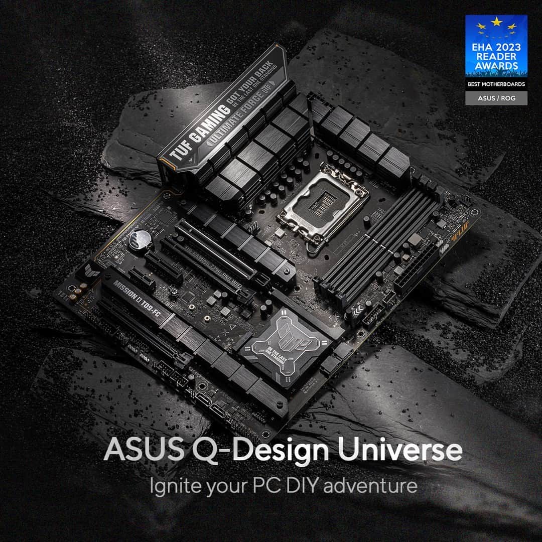 ASUSのインスタグラム：「Empower your PC DIY journey with ASUS Q-Design!​⁣ ​⁣ Rest assured with top-quality solutions from ASUS — crowned 'Best Motherboards Brand' for 9 years. 🌟​⁣ ​⁣ Join our campaign & grab a chance to win our new products! [Link in Bio.]⁣ ​⁣ #NEWZ790 #AsusEZDIY #AsusUpgradeAPalooza」