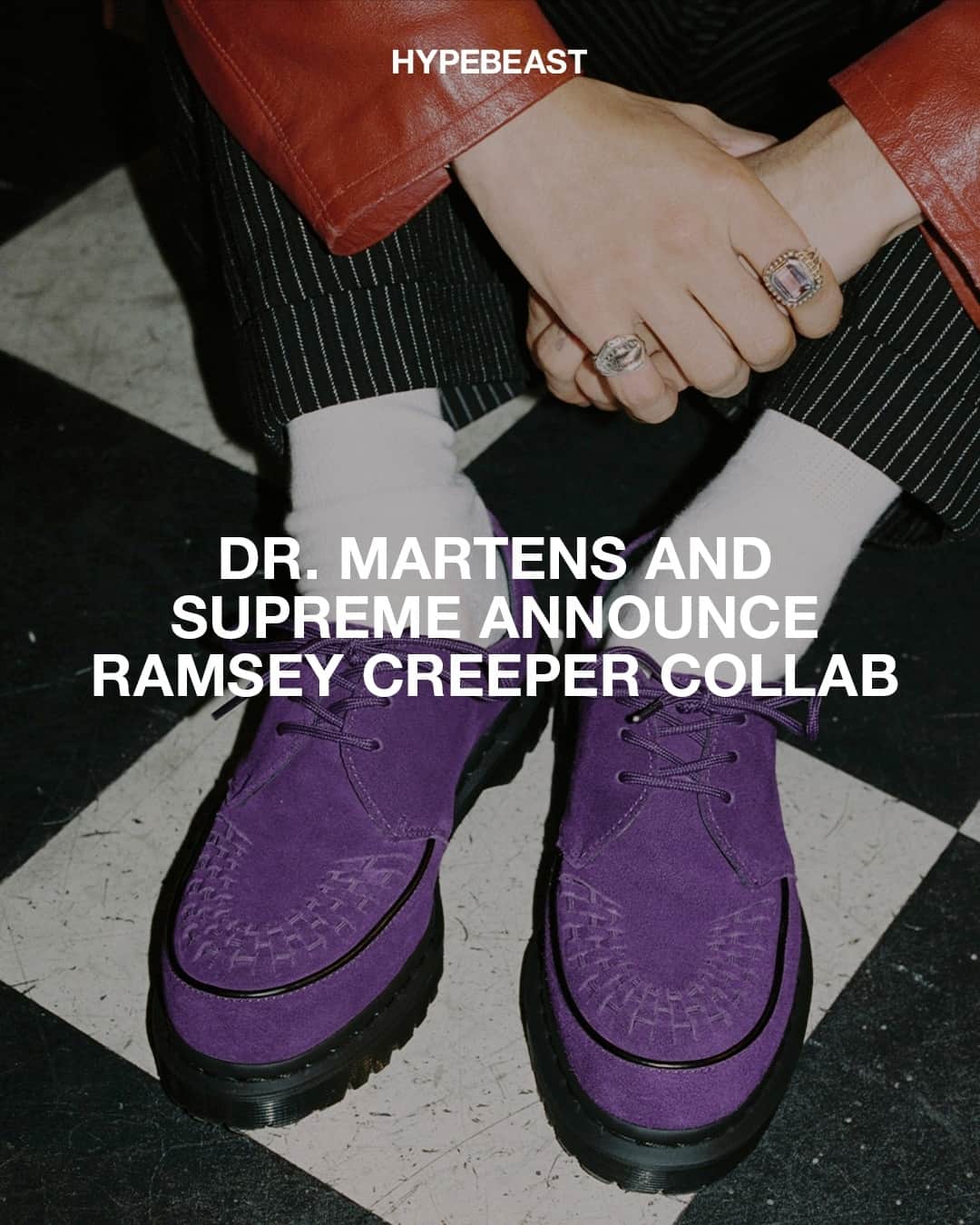 HYPEBEASTさんのインスタグラム写真 - (HYPEBEASTInstagram)「@supremenewyork reunites with @drmartensofficial to put their spin on the Ramsey Creeper.⁠ ⁠ Arriving in a trio of colors, the upcoming silhouette features suede and metallic leather uppers as it sits atop a AirWair® cushion sole paired with a debossed "Supreme" logo at the heel and detailed pipping at the toe. Expect the collection to release beginning November 16.⁠ Photo: Supreme」11月14日 23時00分 - hypebeast