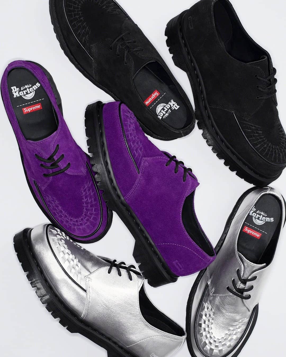 HYPEBEASTさんのインスタグラム写真 - (HYPEBEASTInstagram)「@supremenewyork reunites with @drmartensofficial to put their spin on the Ramsey Creeper.⁠ ⁠ Arriving in a trio of colors, the upcoming silhouette features suede and metallic leather uppers as it sits atop a AirWair® cushion sole paired with a debossed "Supreme" logo at the heel and detailed pipping at the toe. Expect the collection to release beginning November 16.⁠ Photo: Supreme」11月14日 23時00分 - hypebeast