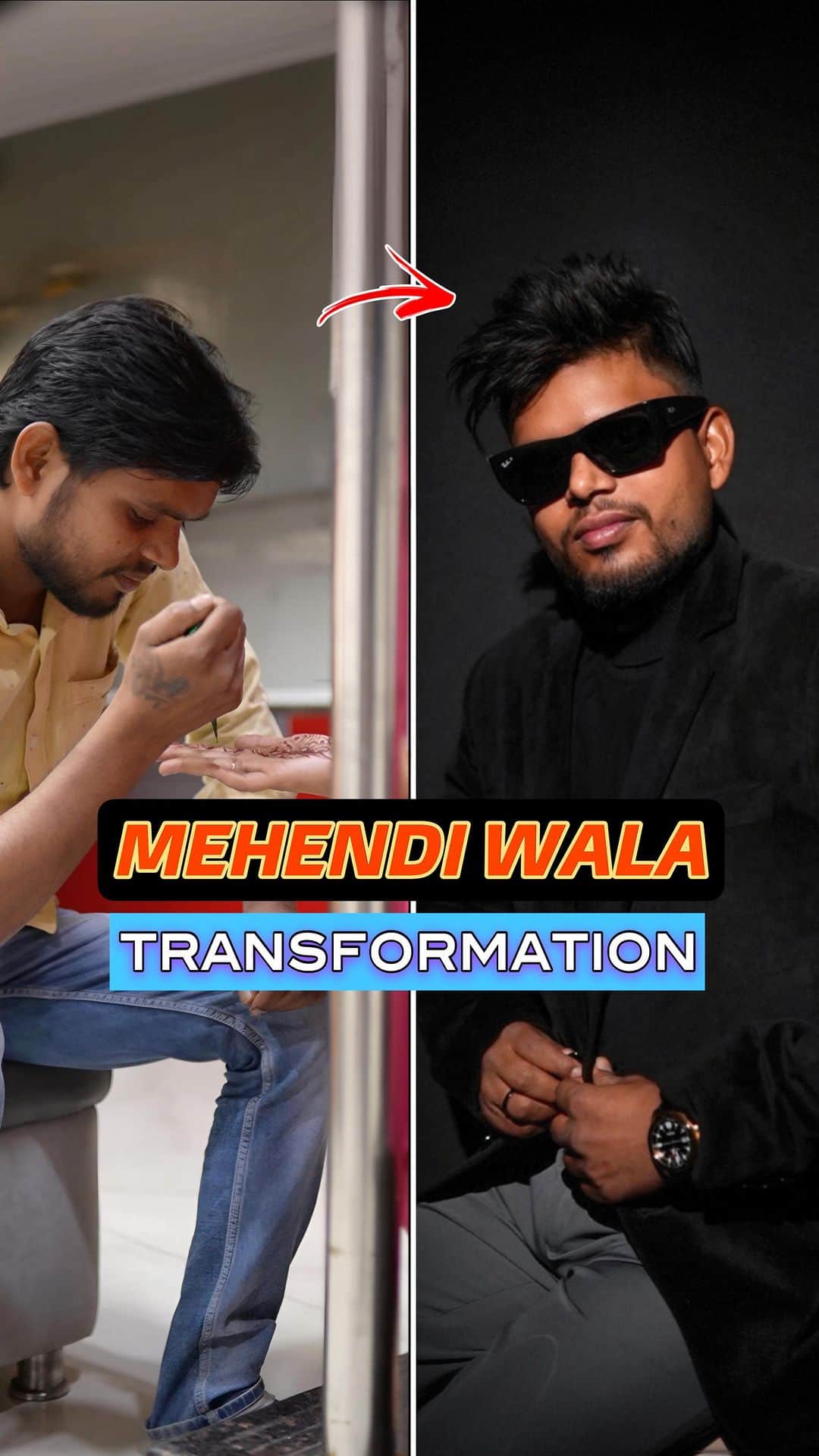 Karron S Dhinggraのインスタグラム：「Mehendi Wala Transformation! Want Free Transformation? Comment👇🏻 - Name  - Age  - Height  • Also do save & share this reel so that you & your friends can benefit from this. . . . #TheFormalEdit #Transformation」