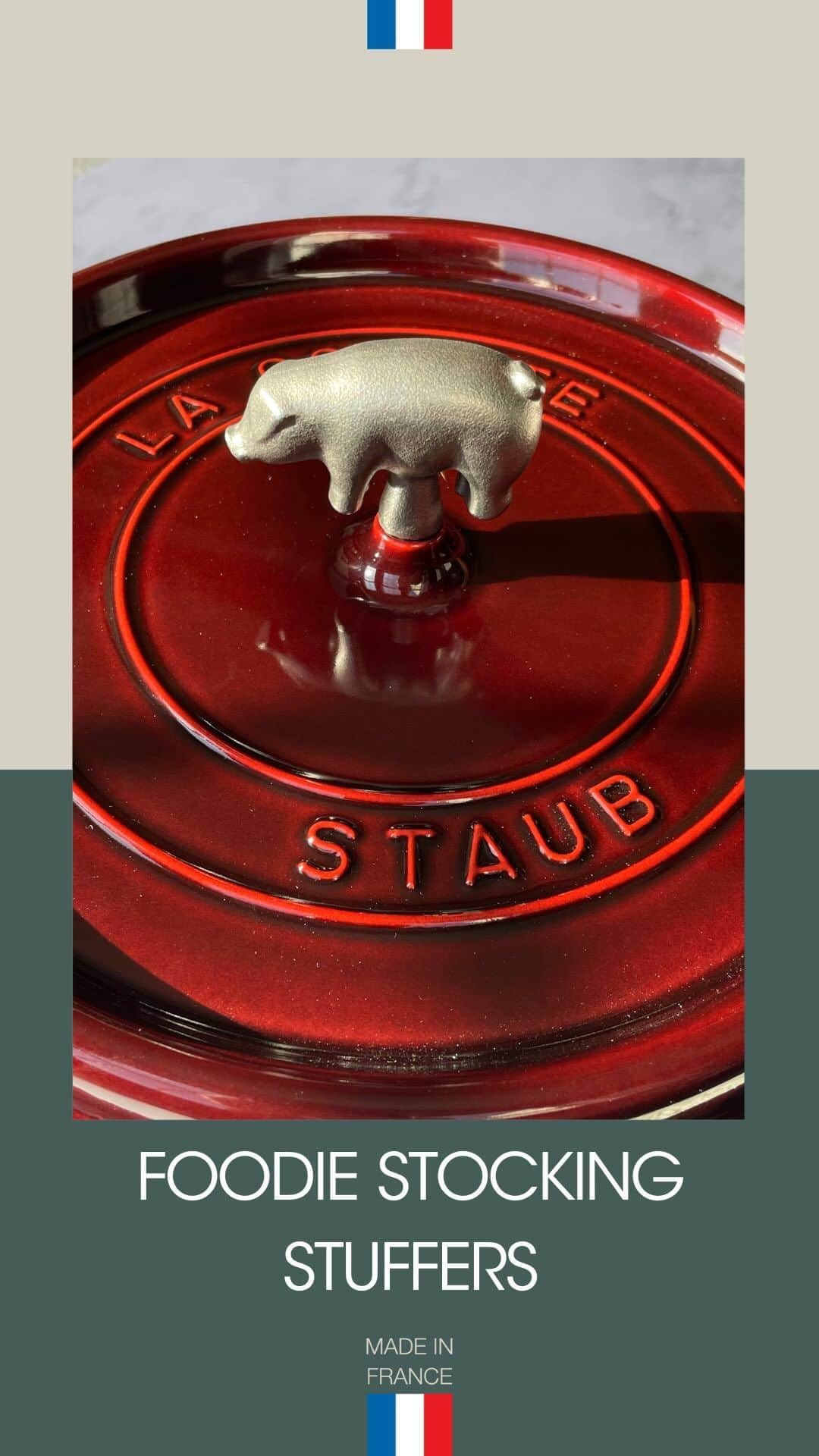 Staub USA（ストウブ）のインスタグラム：「What would you add to this foodie gift list? You can shop our top stocking stuffer essentials in our shop now. 🎁 #madeinstaub #stockingstuffers #giftguide #foodiegifts #foodie #christmascountdown #foodiegiftideas #stockingstufferideas #cooktok #holidaygiftguide #giftsunder30」
