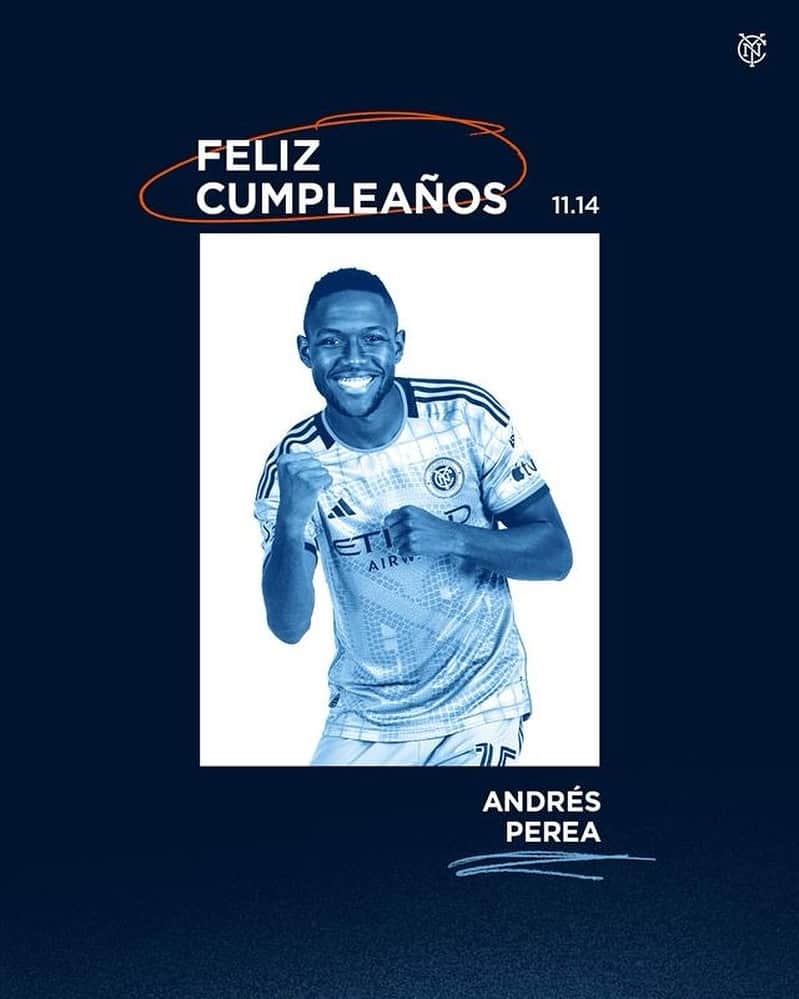 ニューヨーク・シティFCのインスタグラム：「Qué los cumplas feliz, @andresperea6 🥳🎂」