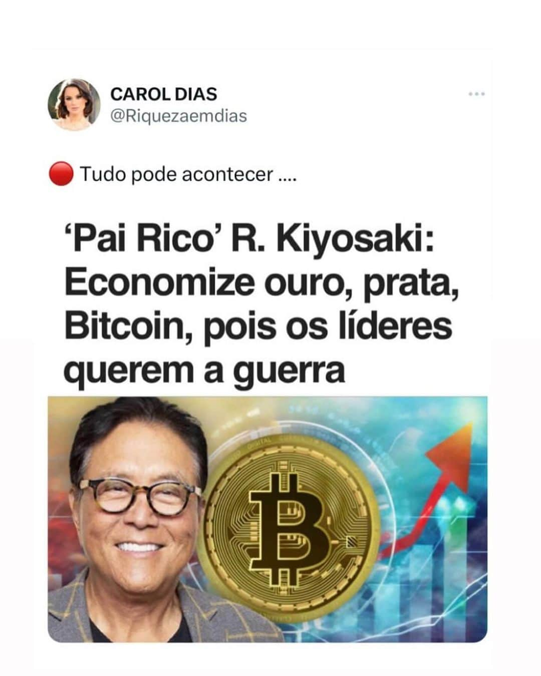 Carol Diasのインスタグラム：「Essa é uma das maiores OPORTUNIDADES ✅💰  O Bitcoin já é uma realidade e você precisa aceitar isso!  Além de aceitar você pode GANHAR DINHEIRO com isso 💰  Se você quiser começar, ainda dá tempo! ⏳  Comente EU QUERO para receber o LINK GRATUITO da conta que eu uso para investir em Bitcoin.  ✅ Abertura de conta totalmente gratuita!」