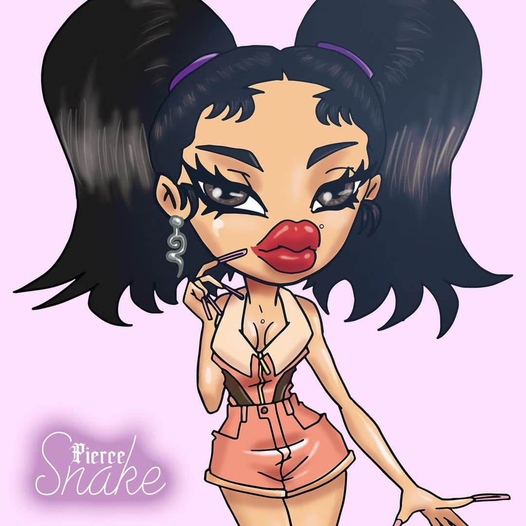 Elle Teresaのインスタグラム：「" Pierce Snake " out now on all platforms🎀👅🤓⭐️  Prod by @bunny_selfmade」