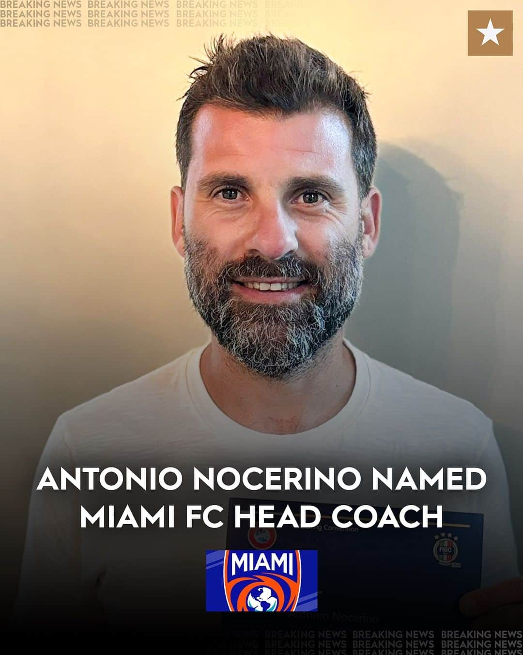 アントニオ・ノチェリーノのインスタグラム：「A former @azzurri international is ready to lead the way in the 305 🌴   ✍️ @themiamifc announce @antonocerino as the club's new head coach.」