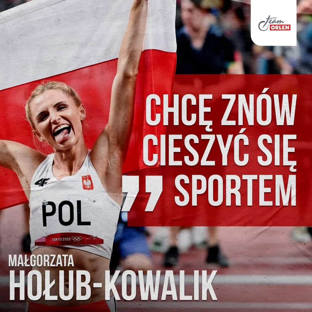 マウゴジャータ・ホルブのインスタグラム：「💬 Nie mam wobec siebie żadnych oczekiwań. Moim celem jest pojechanie na igrzyska #Paris2024, ale świat się nie zawali, jeśli się nie uda. Nie wiem, jak zareaguje mój organizm. Zrobię wszystko i będę ambitnie pracować, żeby pojechać do Paryża.  Podchodzę do tego ze spokojną głową i chcę, żeby sport sprawiał mi przyjemność. W roku po igrzyskach płakałam przez sport kilka razy w tygodniu, a teraz nie chcę tego robić. Chcę się nim cieszyć – mówi Małgorzata Hołub-Kowalik, która w sierpniu urodziła córeczkę, a już teraz intensywnie przygotowuje się do kolejnego sezonu.   Patrzymy, nie możemy wyjść z podziwu 👏」