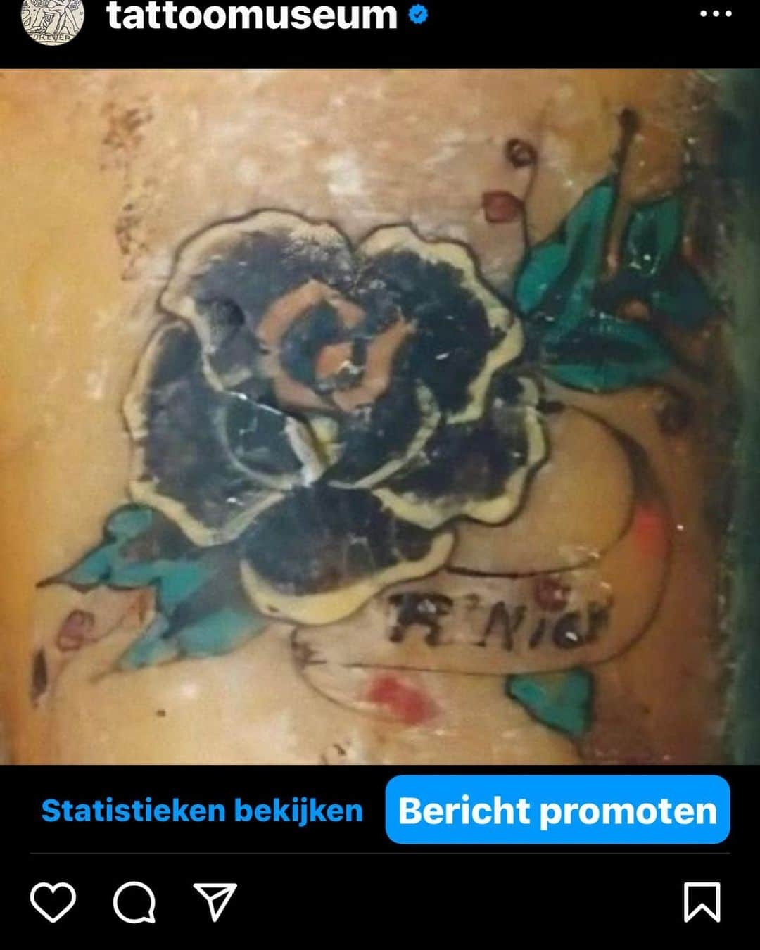 アムステルダム・タトゥー・ミュージアムのインスタグラム：「After 31 years this cold case whas identified trough the tattooworld.young woman turned out to be from Cardiff.thank you all」